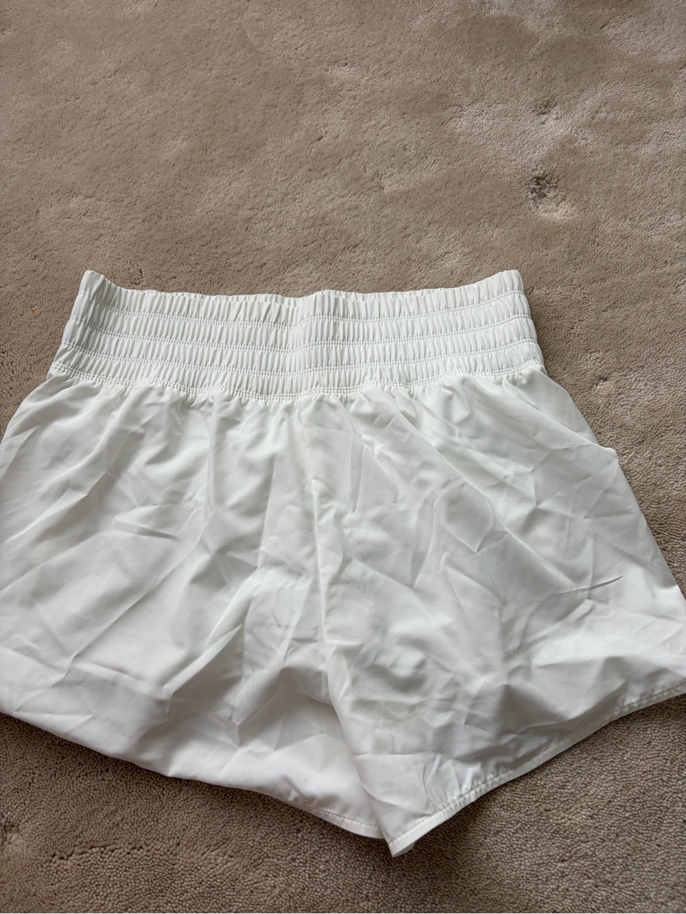 Old Navy White Smocked-Waist Athletic Shorts